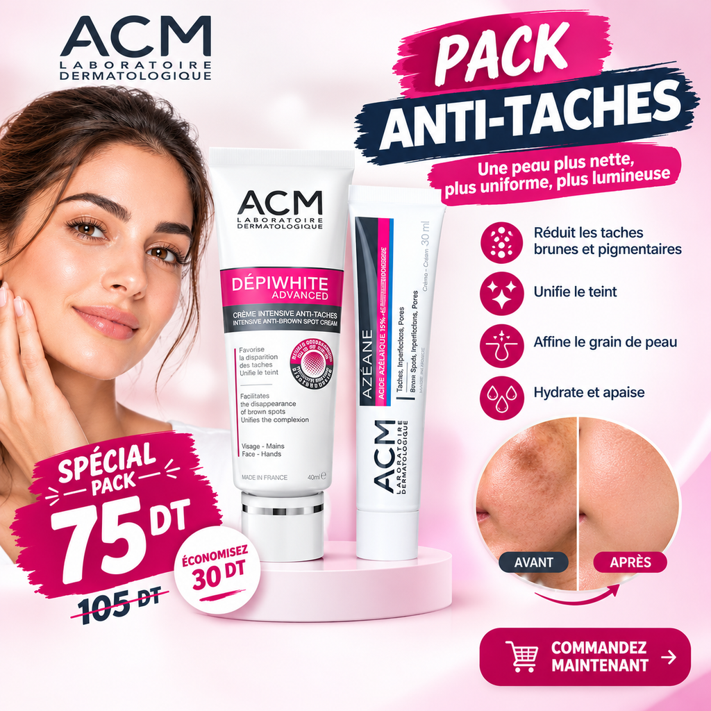 PACK ANTI-TACHES ACM dépiwhite advanced + ACM Azéane 15%