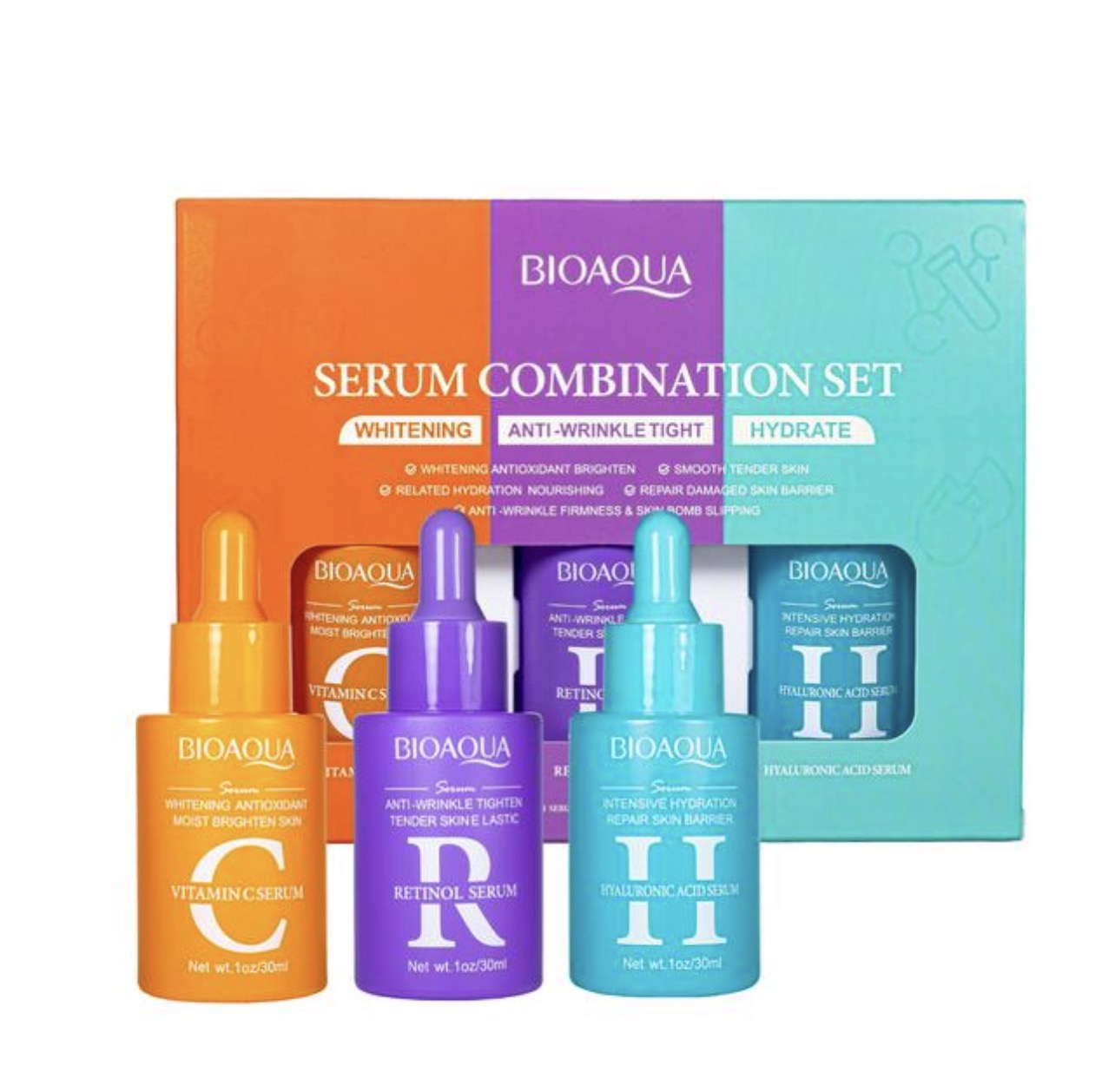 BIOAQUA — Serum Combination Set Whitening - Anti-wrinkle Tight - Hydrate