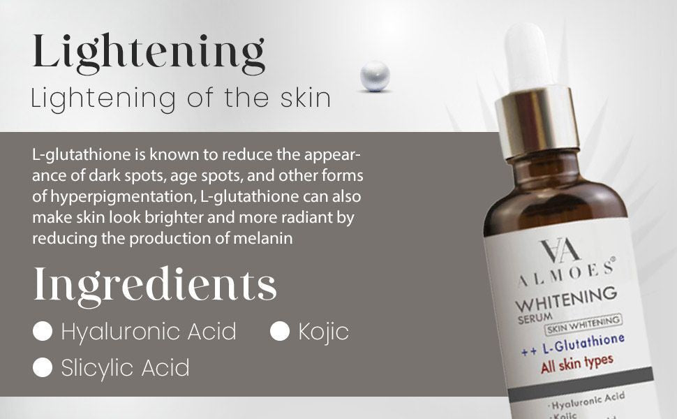 VA ALMOES Whitening Serum + L-Glutathione — 30ml