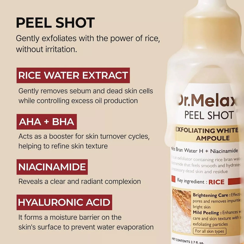 Dr.Melaxin Peel Shot Glow White Rice Ampoule — 80 ml