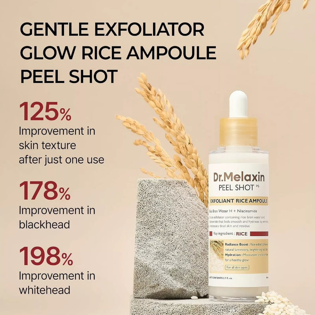 Dr.Melaxin Peel Shot Glow White Rice Ampoule — 80 ml