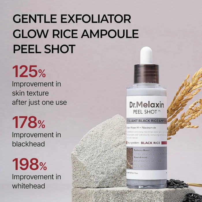 Dr.Melaxin Peel Shot Exfoliating Black Rice Ampoule — 80 ml