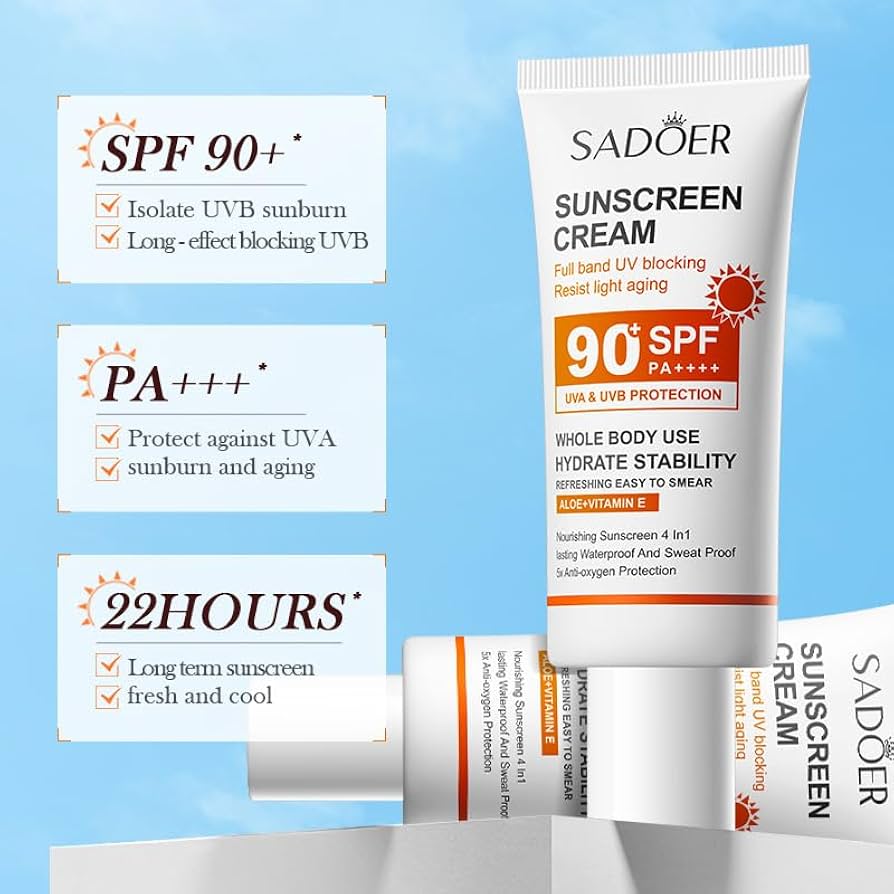 SADOER Sunscreen Cream SPF90+ PA++++ — 50 g
