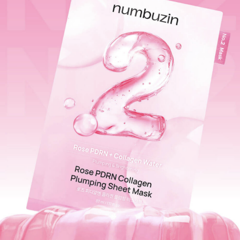NUMBUZIN No.2 – Rose PDRN Collagen Plumping Sheet Mask (4 pièces)