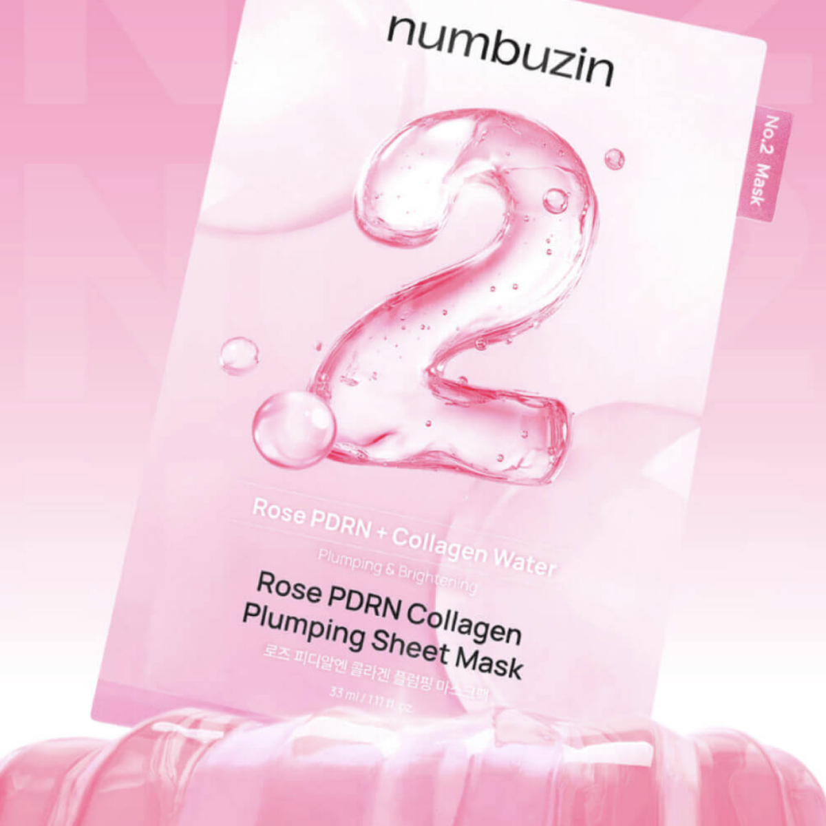 NUMBUZIN No.2 – Rose PDRN Collagen Plumping Sheet Mask (4 pièces)