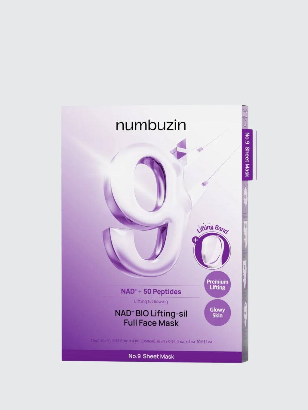 NUMBUZIN No.9 NAD+ Bio Lifting-essence – No.9 Sheet Mask ( 4 pièces)