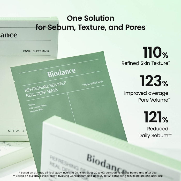 BIODANCE – Refreshing Sea Kelp Real Deep Mask (4 pièces)